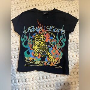 Urban Outfitters Pure Love Tiger Black Baby Tee